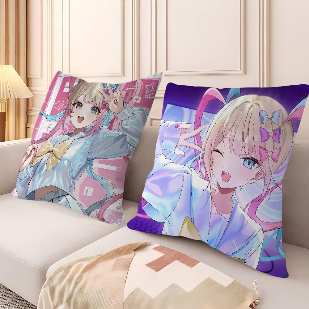 Anime Kangel Pillowcase Bedroom Sofa Decorative Cushion Cover With Zipper Soft Cushion Cover