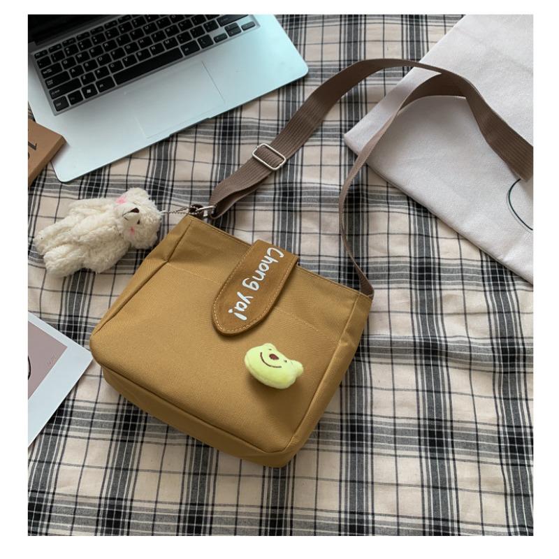 Canvas Bag Women's New Cloth Bag Versatile Commuter Small Bag Fashion Satchel Girl Messenger Bag Shoulder Bag