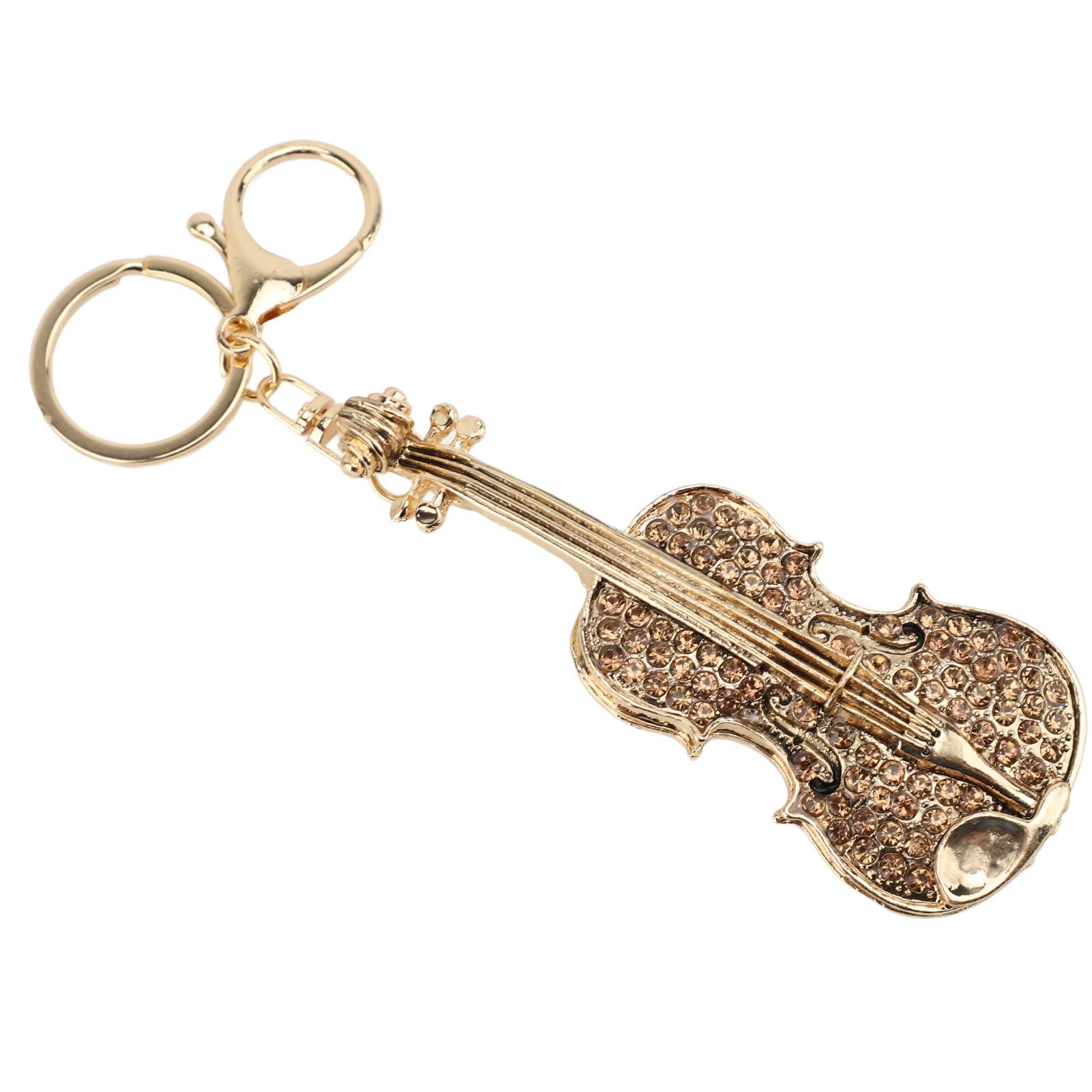 

Violin Keychain Rhinestone Musical Instrument Pendant Violin Key Unisex Jewelry Birthday Gift