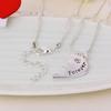3Pcs Broken Heart Shape Carved Letters Best Friends Forever Chain Set for Dating