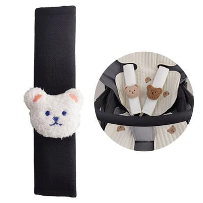 Car Seat Belt StrapsCover for BabyKids, Cute PlushBear Baby Carriers Straps CoverStroller Straps Pads Seat BeltCover