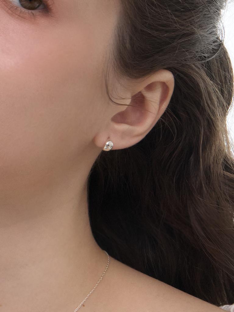Lucore Silver 925 Modern Curved Volume Silver Earrings