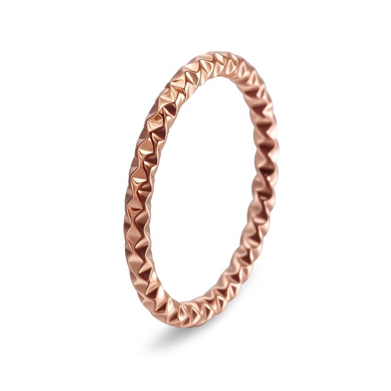 

2026 European and American Fashion Simple 2MM Thread 18K Gold Women s Niche Round Joint High-end Ring Titanium Steel Ring No. 9 рожевий колір золота