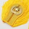 1 Pair Drum Horn Band Epaulets - Tassel Fringe Chain Shoulder Badge Applique for Uniform Costume & Performance
