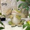 Cartoon Nebel Figurine Harz Willkommen Libelle Frosch Statue Skulptur Home Office Desktop Indoor Outdoor Garten Dekoration Ornament