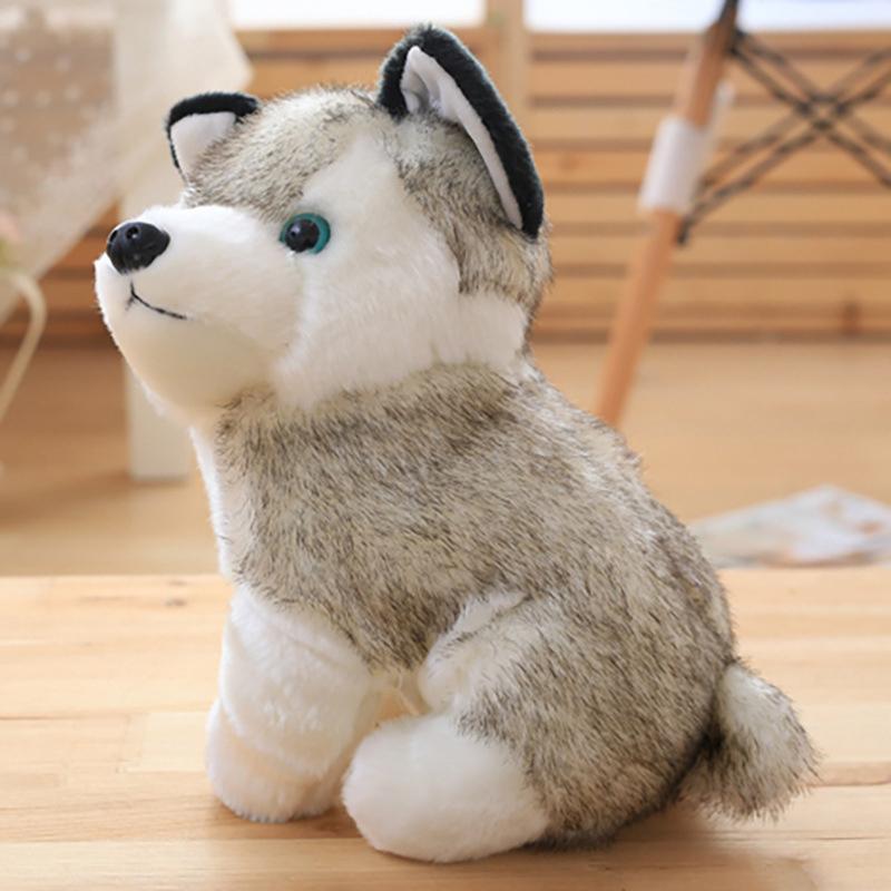 20Cm Cute Husky Dog Plush Toy Stuffed Animal Soft Kawaii Lying Brown Pet Puppy Pillow Doll Toys For Xmas Gift