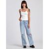 Foreign Trade Original Order RVC * a Coco American Vintage Washed Ripped Loose Slimming Straight Wide Leg Jeans 1304