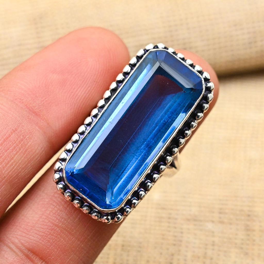Glorious Tanzanite Gemstone 925 Sterling Silver Jewelry Handmade Ring For Wedding Gift