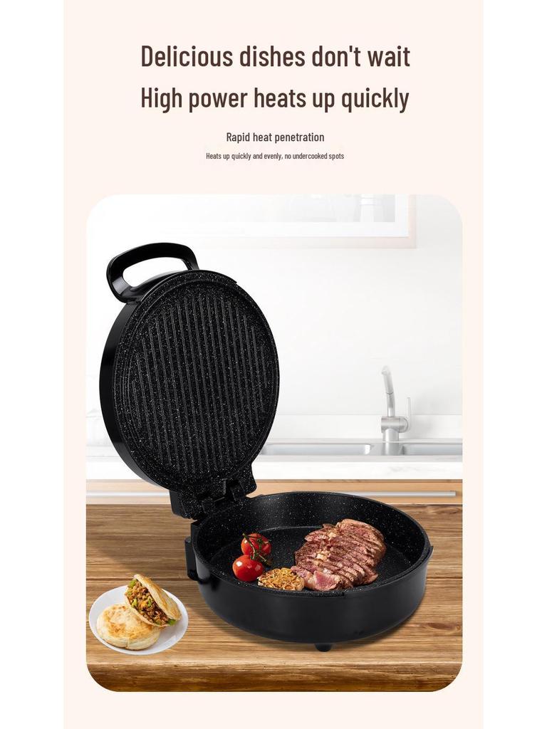 Electric Non-Stick Griddle: Double-Sided Heating for Eggs, Meat, and Pancakes 