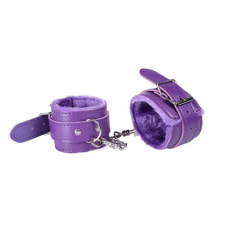 Luxury Leather & Plush Handcuffs: Adult Bondage & Teasing Restraint Toy