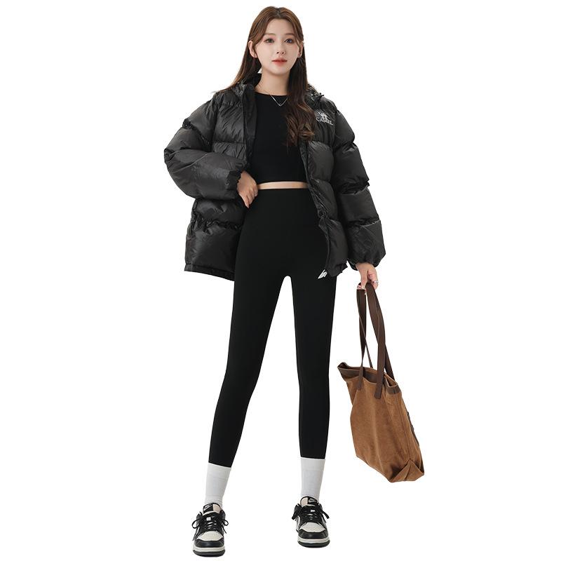 Winter velvet shark pants women's outer wear thickened thermal cotton pants cashmere silk tight yoga black leggings