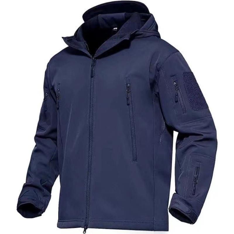 Men's Winter Autumn Warm Softshell Fleece Hood Cargo Jackets Camping Hiking Climbing Hunting Fishing Outdoor Windproof M-5XL