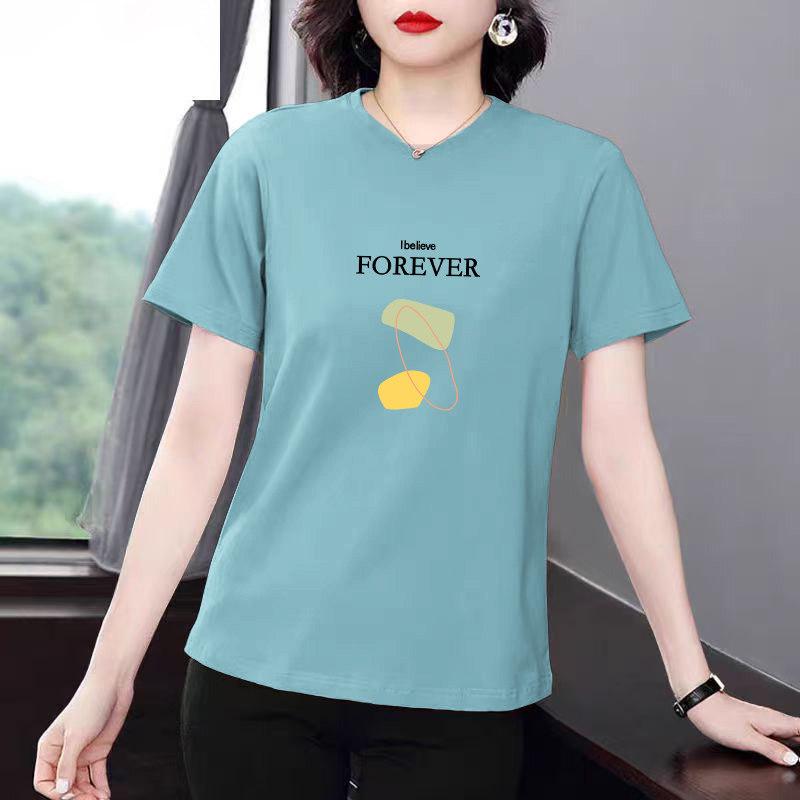 Summer 2026 Women s Plus Size Short-Sleeve Casual Printed Tee 4XL