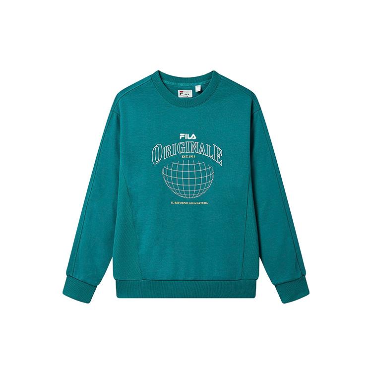 FILA Sweatshirts Men s Modern Green Crew Neck Moderate Regular F11M239202F-GN XL