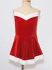 Girls Santa Claus Costume Soft Flannel Design Sleeveless Sequins Ballet Dress Ice Skating Bodysuit