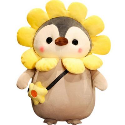 Sosotown Mochi miękka pluszowa poduszka pingwin, słonecznik, 33 cm, popularne zabawki dla koreańskich dzieci