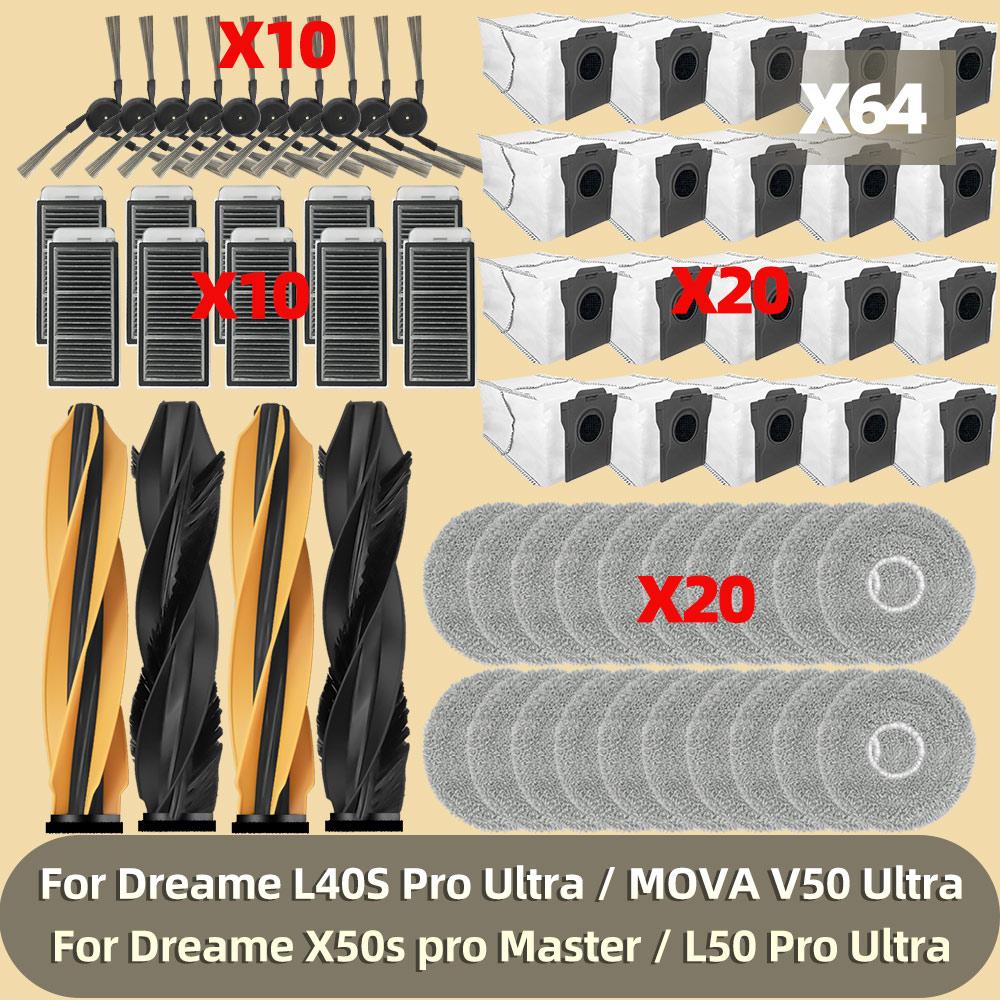 Fit For Dreame L40S Pro Ultra / Dreame X50s Pro Master / L50 Pro Ultra Main Side Brush Filter Mop Cloth Dust Bag Accessories