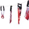 3 Stück/Set Halloween Simulation Blutbefleckte Werkzeuge Körperteile Girlande Banner Halloween Requisite Spukhaus