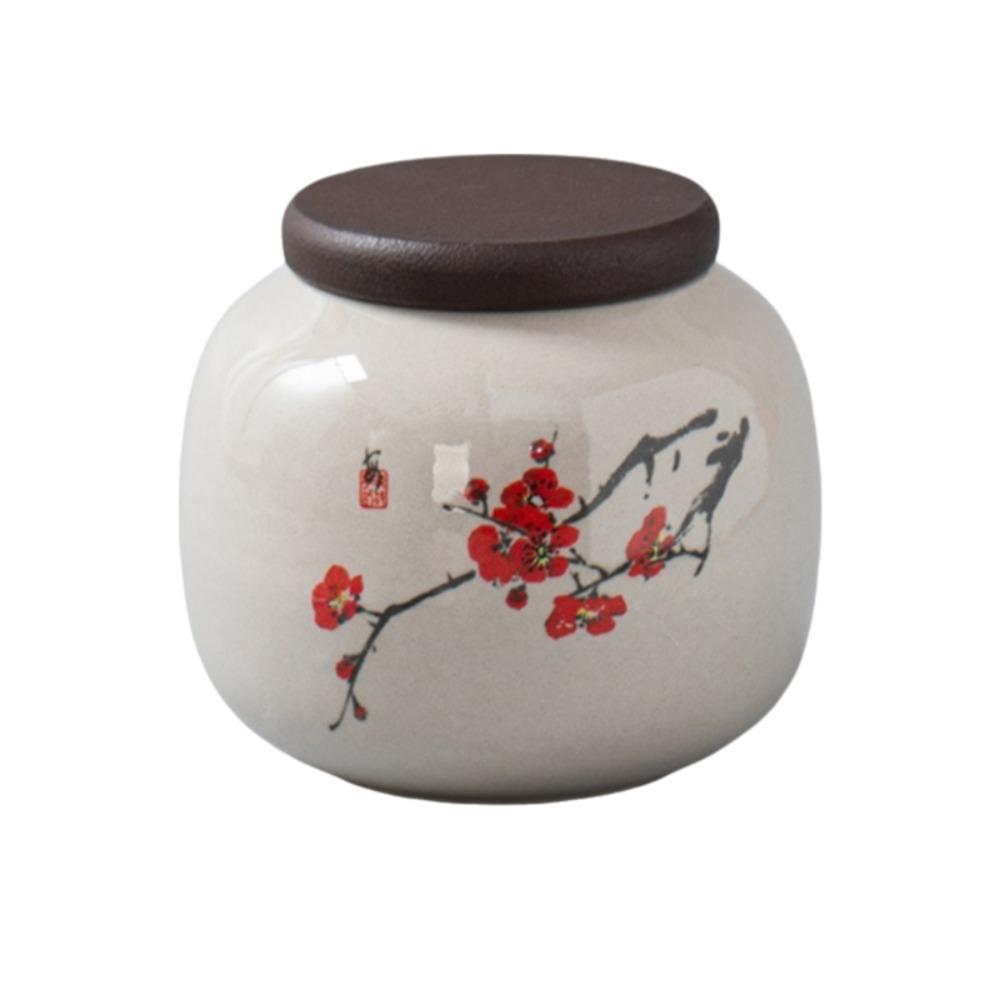 Ceramic Tea Storage Jar Moisture Proof Tea Leaf Can Traditional Chinese Tea Canister Office Style G