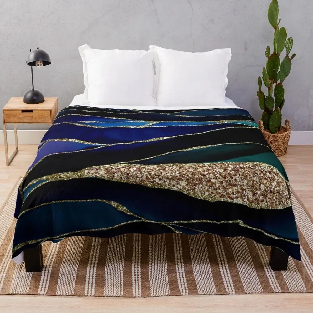 Glamour Milky Way Marble Galaxy Throw Blanket, Warm Cozy Soft Fuzzy Blankets Birthday Gifts, Fluffy Abstract Blanket for Winter