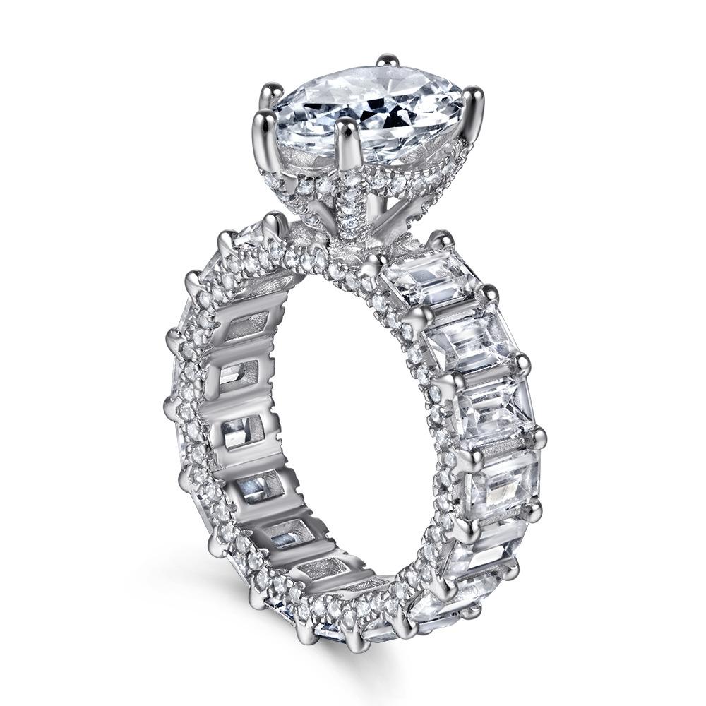 Lindon Classic 925 Sterling Silver Zircon Ring Ladies Jewelry Wedding Promise Party Gift