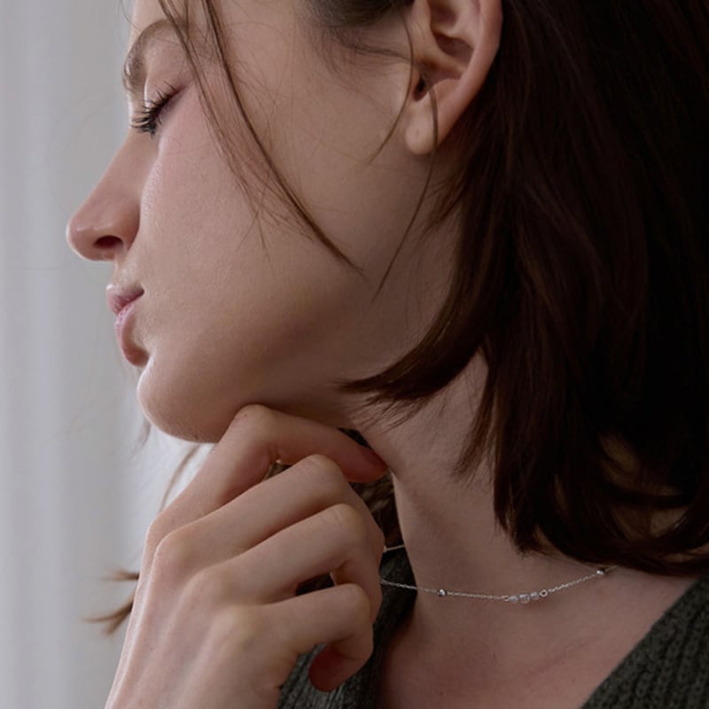 PAIGEFLYNN JEWELRY [925 Silver] Bubble Dew Sliding Pattern Necklace