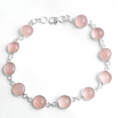 Rose Quartz Bracelet, Silver Jewelry, Women Bracelet, Handmade Jewelry, Gifts For Her