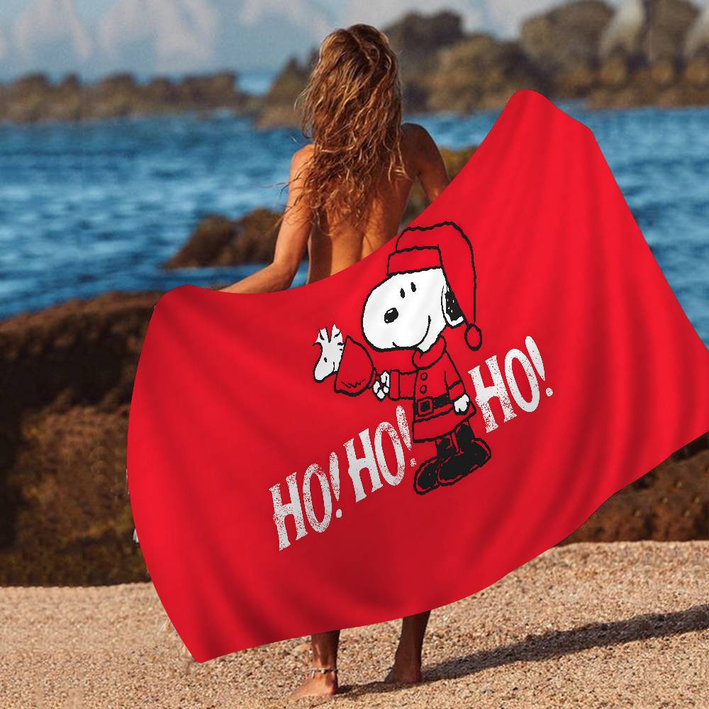 S-Snoopy Cartoon Microfiber Printed Beach Towel Mountain Climbing Yoga Beach Swimming Running Absorbent Soft Towel