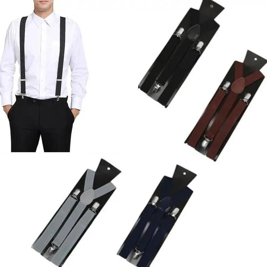 1 Pcs Fashion Women Men Unisex Clip On Braces Elastic Slim Suspender Y Back Suspenders Male Pants
