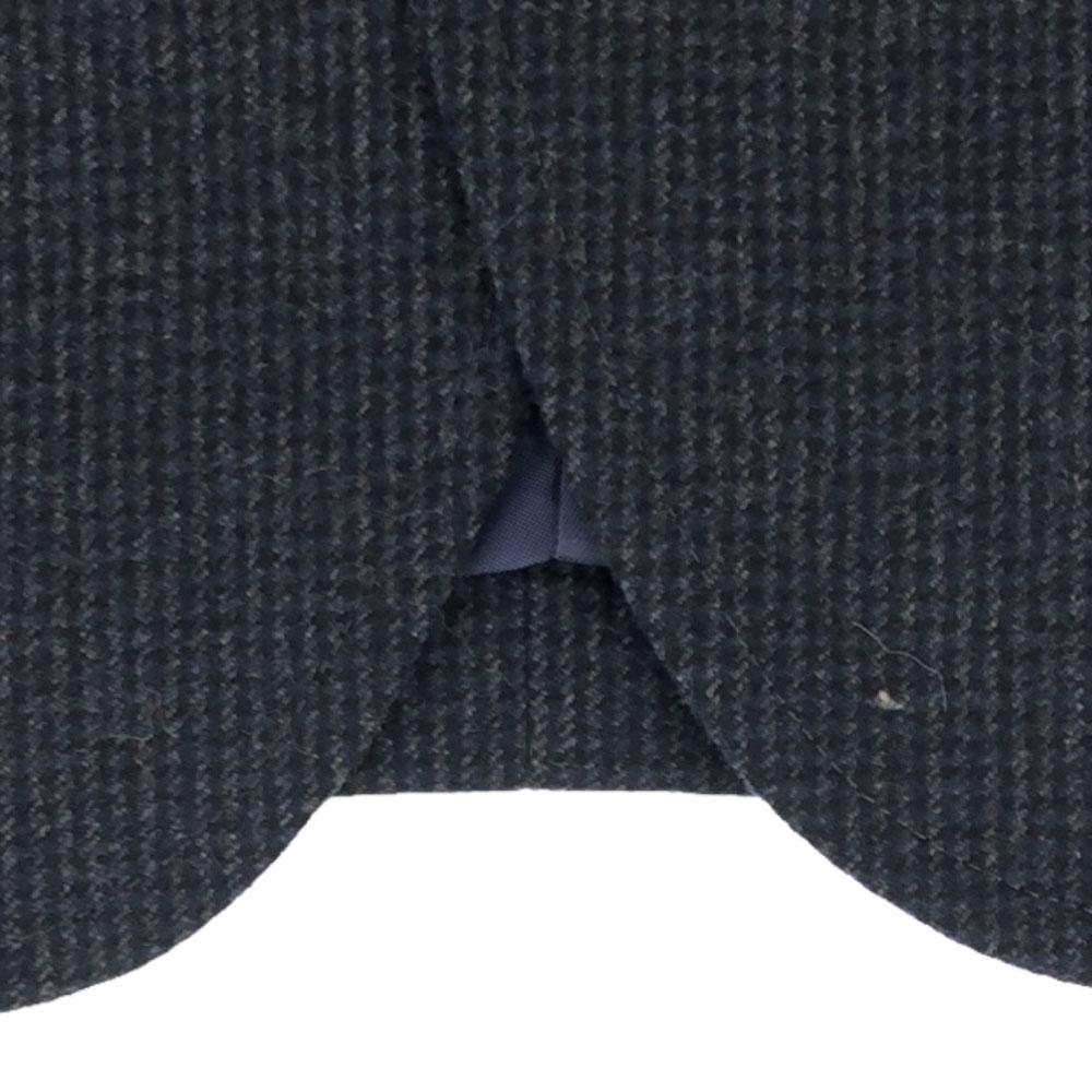 Durban wool Check Pattern tailored jacket 42 Navy x gray Lined Men's Used