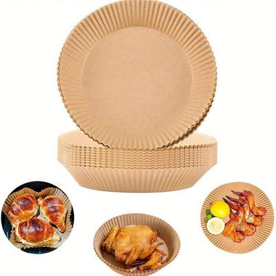 100/50Pcs Air Fryer Baking Paper Liner Oil-proof Disposable Parchment Paper Tray Non-Stick Mat AirFryer Accessories Round