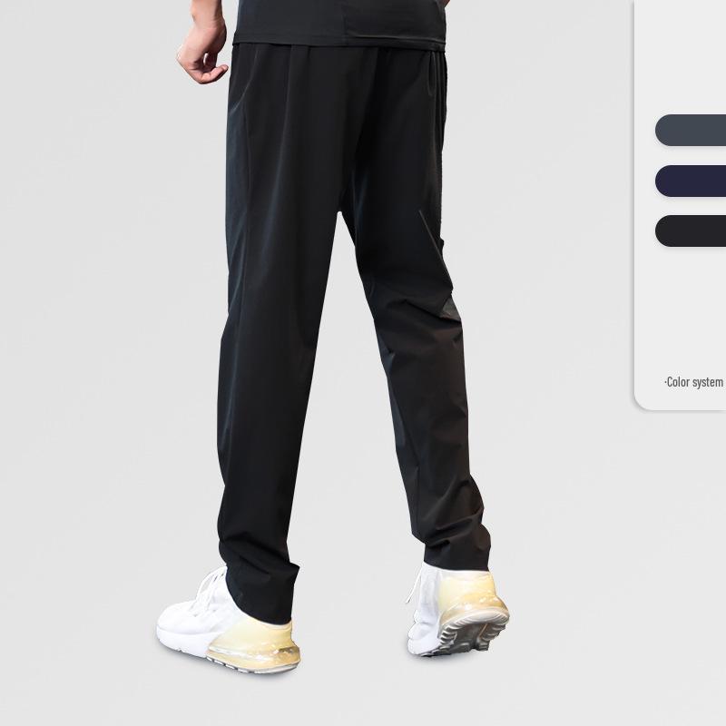 Men's Lightweight Quick-Dry Running Fitness Pants - Straight-Leg Micro-Elastic Spring Style