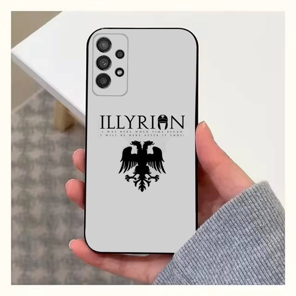 Custodia per Telefono A-Albania F-Bandiera-ES Per Samsung S9,S10,S20,S10,S21,S25,S24,S23,Ultra,FE,Plus,Lite,Cover Nera in Morbido Silicone