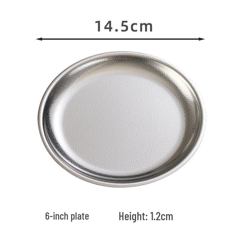 Golden Korean-Style Stainless Steel Oval Plate for Barbecue, Steamed Fish, Snacks, and Dinner.