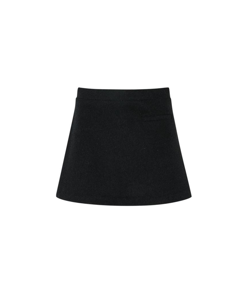 LOULOUSEOUL Butterfly Taylor Wool Skirt (Charcoal)