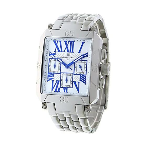 [Salvatore Marra] Salvatore Marra Chronograph Watch Men s Watch Quartz Metal Belt White with Watch Cross WHBL [Parallel Import]