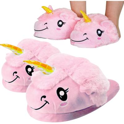Women's Slippers, Men's Plush Slippers, Funny Pink Unicorn