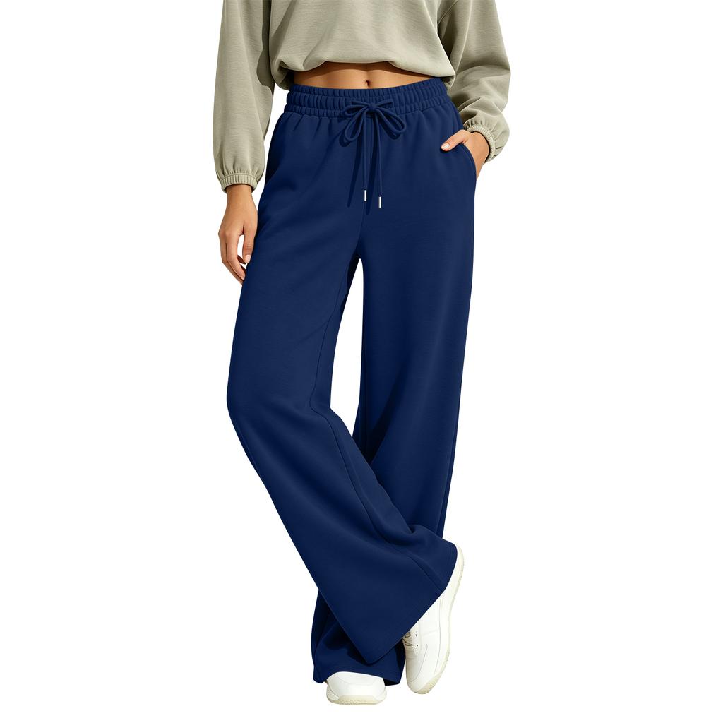 Women's Wide Leg Lined Sweatpants Loose Straight Casual Jogger Pants