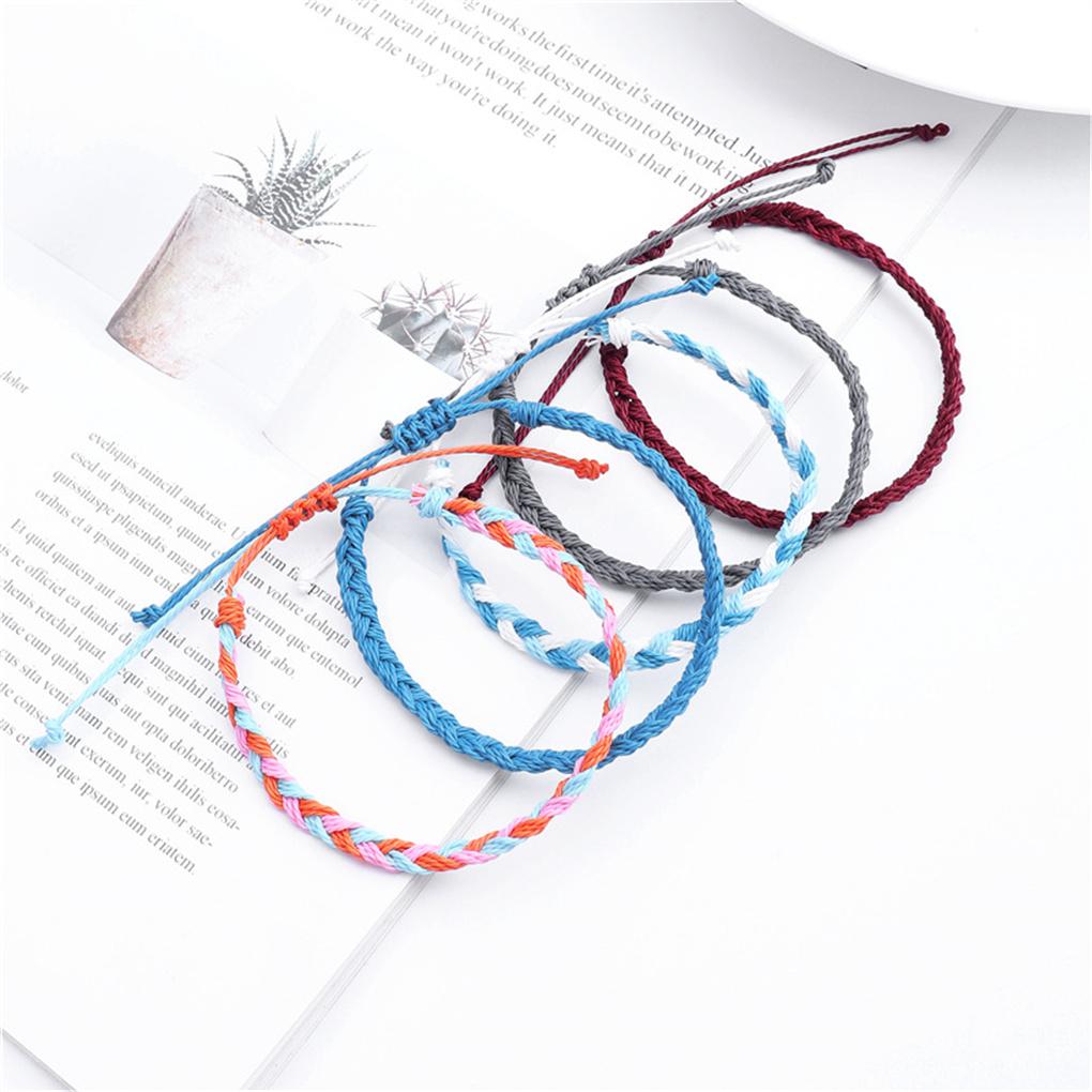 Braided Bracelet Jewelry Accessory Hand Decoration Thread Adorn Dressing Colorful Gift Waxed Wristband Girls Bracelets Birthday