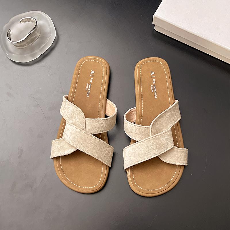 

Fashion 2025 New Summer Autumn Women s Twist Knot Crossed Sandals Non-Slip Flat Casual Resort Beach Outdoor Hawaii Solid Slippers 40
