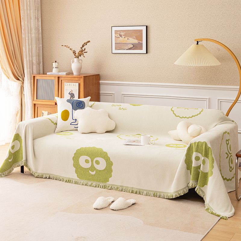 Chenille Sofabezug Cartoon Kohlenkugel Sofakissenbezug Handtuch Alle Jahreszeiten Universeller Bezug Sofa-Handtuch.