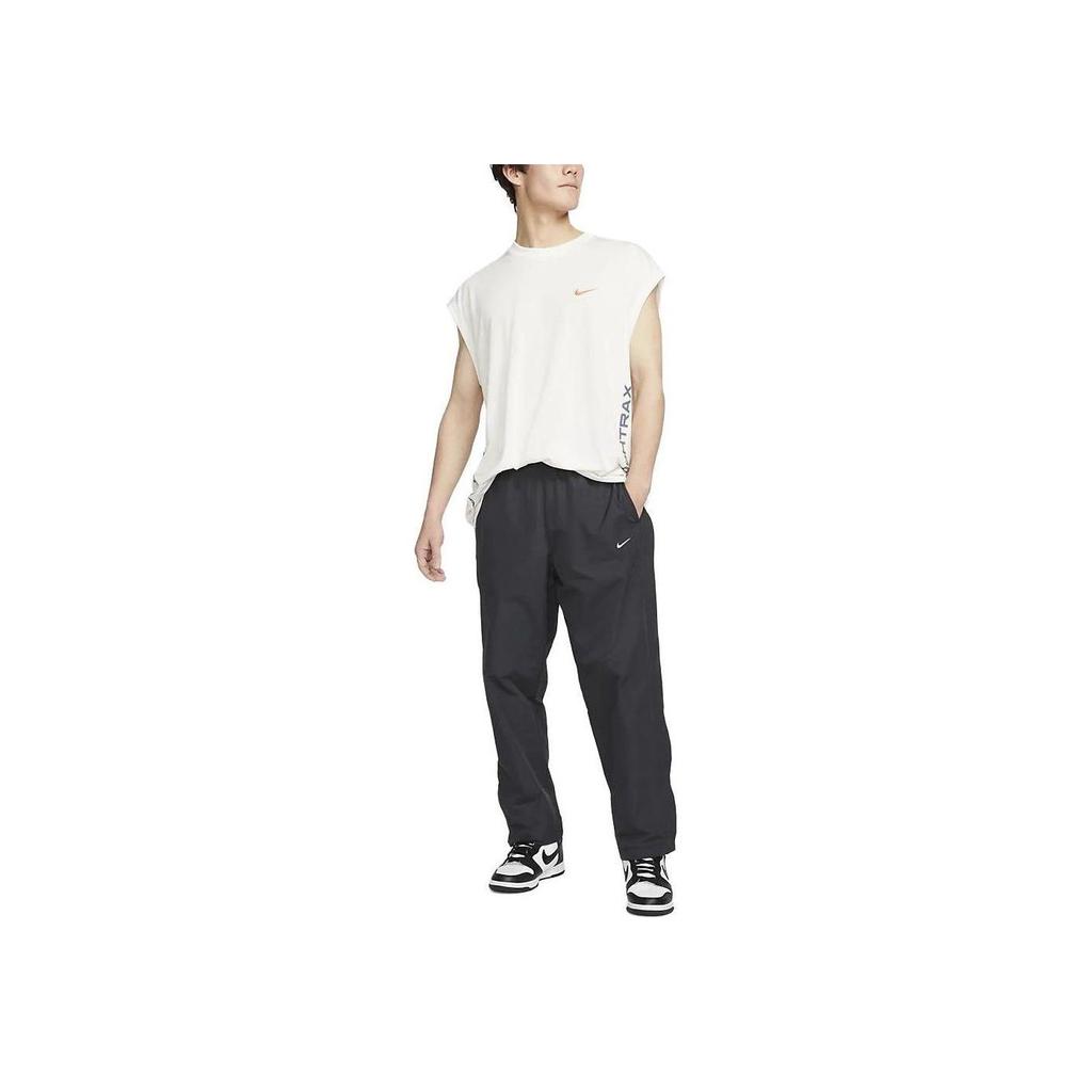 Nike Elastic Waist Drawstring Long Straight-Leg Sports Pants Men Bottoms Black DX3335-010