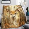 Deer Print Flannel Blanket, High Quality Comfortable for All Seasons, Home Decor, Warmth and Comfort, Perfect for Christmas Gifts