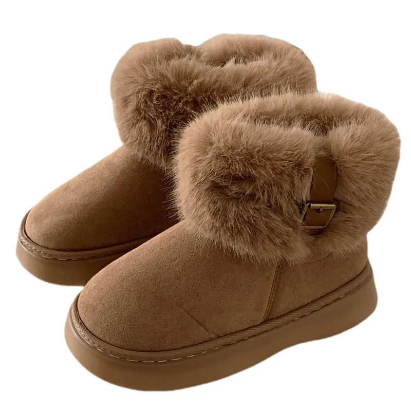 2024 New Classic Thickened Fleece Women's Snow Boots Comfortable Warm Ankle Boots Women Winter Ladies Shoes