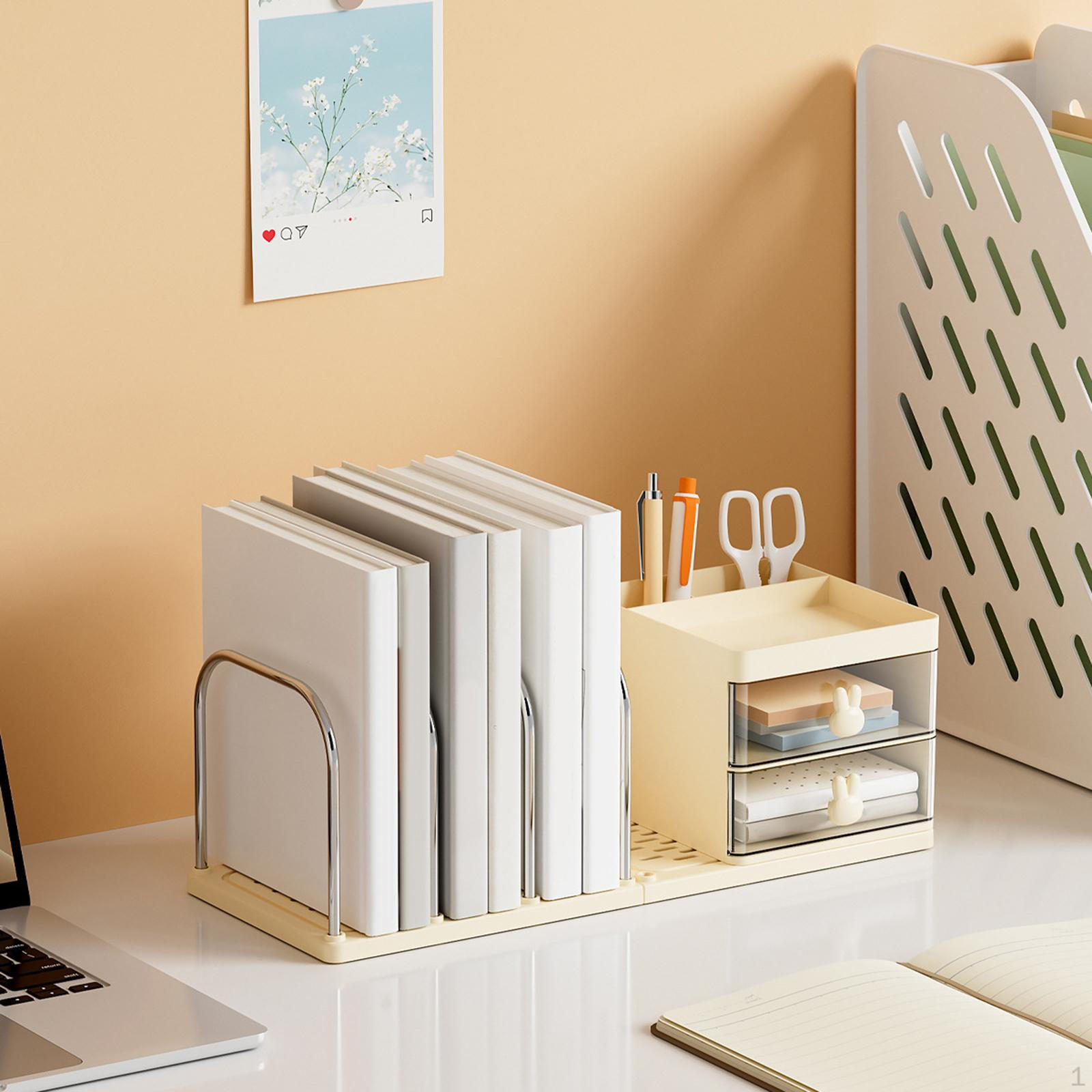 Органайзер для стола с 2 ящиками большой вместимости для офиса ручек книг и почты жёлтый 1823₽