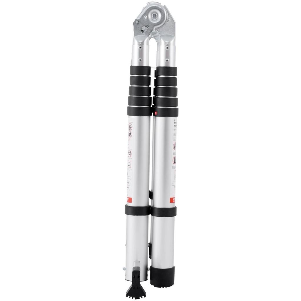 Telescoping Extension Ladder 12.5FT A-Shape w/ Stabilizer Bar for RV