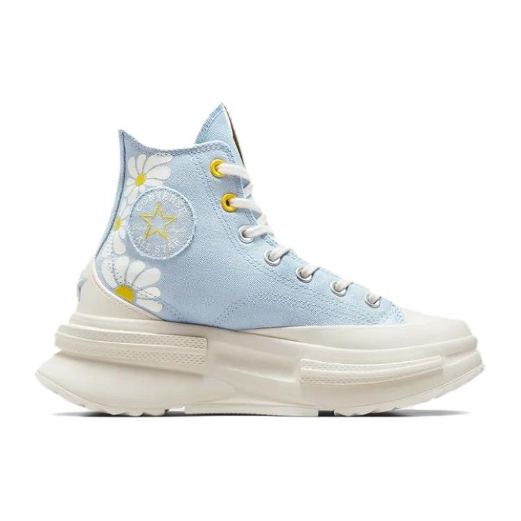Converse Run Star Legacy Comfortable Versatile Durable High-Top Canvas Shoes Unisex Sneakers Blue Yellow A08111C