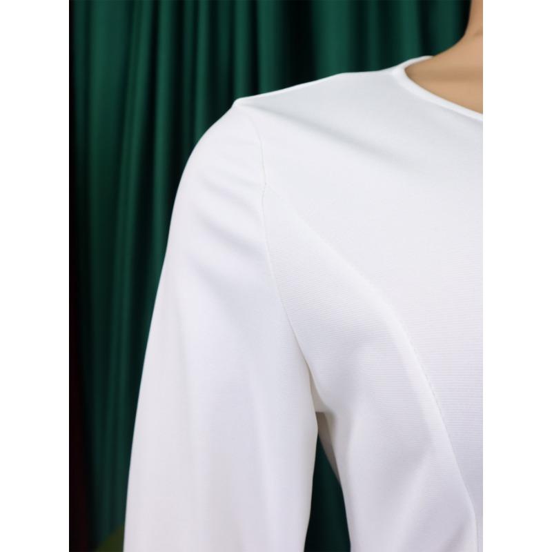 YYFS Moda damă primăvară toamnă imprimeu culoare uni mâneci lungi decolteu talie înaltă rochii casual