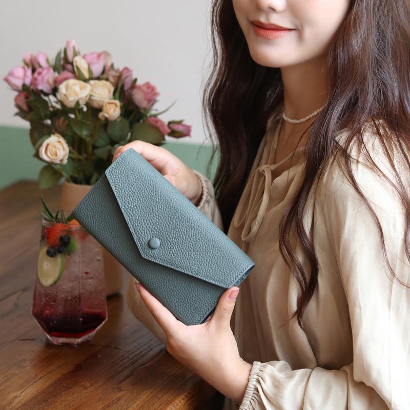 2024 Women's Genuine Leather Multifunction Long Wallet and Coin Purse with Phone Holder