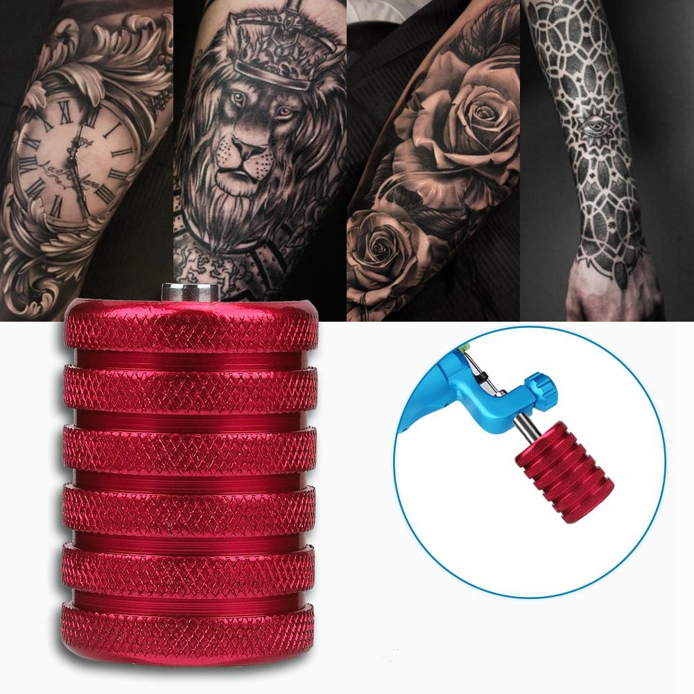 35mm Aluminiumlegierung Tattoo Gerändelter Griff Tube Tattoo Maschine Griffgriffe (rot)